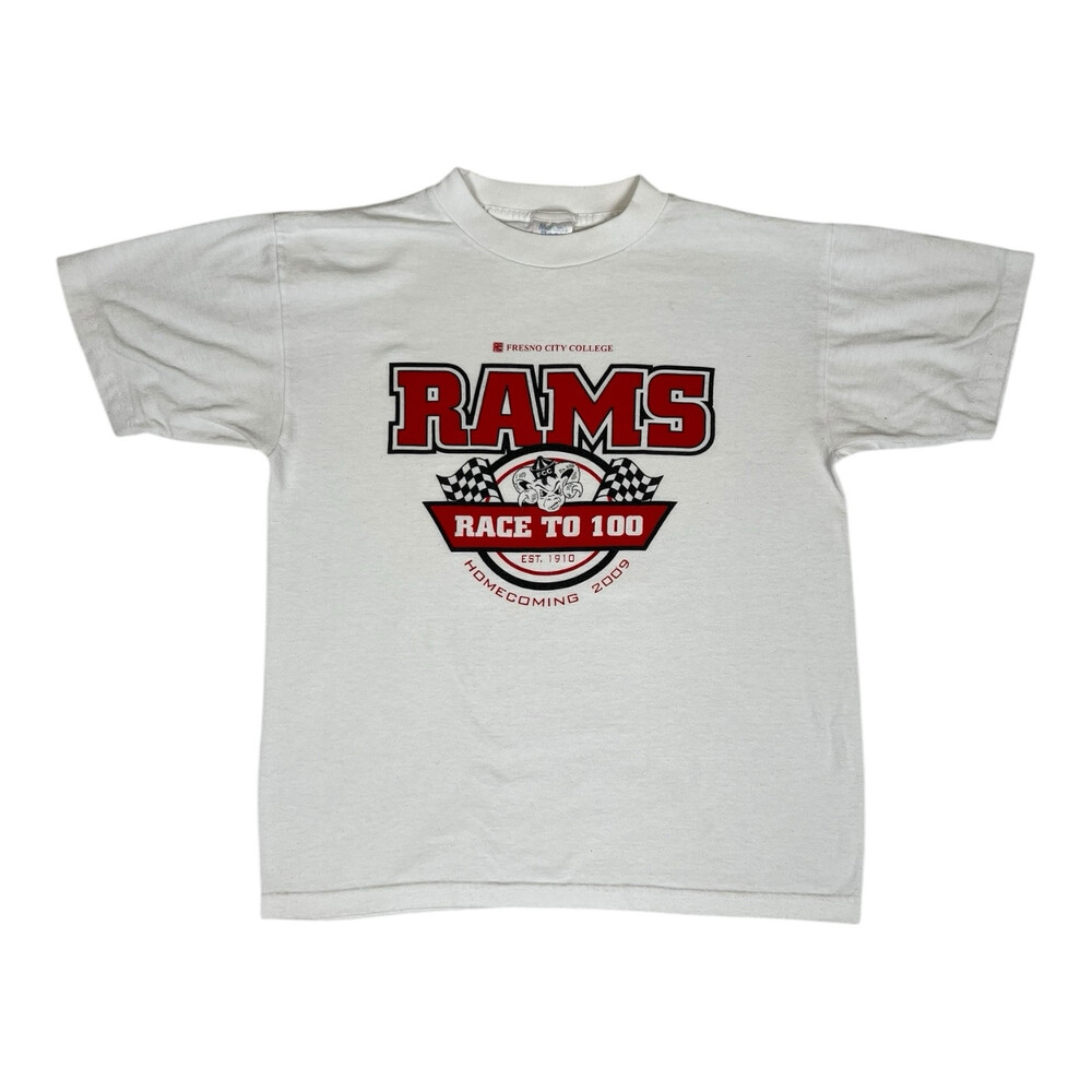 Vintage Fresno City College Rams T-Shirt Size M USA Made Single Stitch Y2K 90s